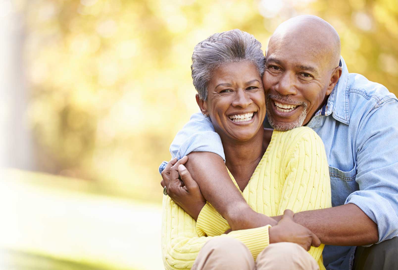 Couple smiling